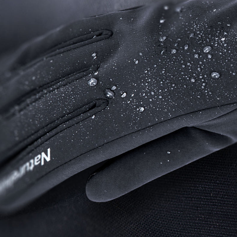Naturehike GL05 Polyester Fiber Windproof Warm Glove Outdoor Splash Water Gloves Touch Screen Gloves Hunting Running Cycling Sports Gloves-Navy/Black