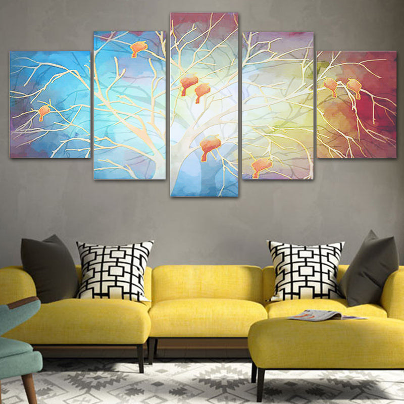 5Pcs Modern Tree Canvas Print Paintings Wall Art Pictures Home Decorations Unframed