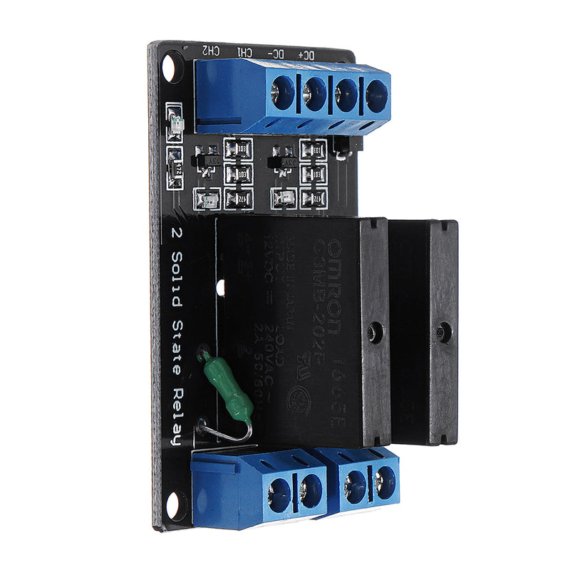 5pcs 2 Channel DC 12V Relay Module Solid State High Level Trigger 240V2A