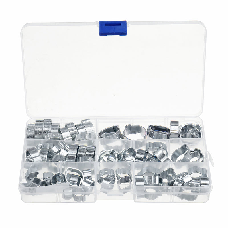 80Pcs 5-20mm Double Ear O Hydraulic Hose Fuel Clamp Sealing Pressure Consistency