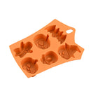 Orange Halloween 6 Cavity Chocolate Mould Cake Decorating Baking Tool 22.5cm