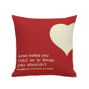 Retro Cotton Linen Nap Cushion Cover Home Decor Throw Pillow Case Heart Red
