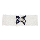 Elegant Lady Girls Lace Sating RIbbon Bow Crystal Garter for Bridal To Be Accessories