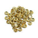 50 Pieces 10mm Light Gold Czech Crystal Spacer Rondelle Beads DIY Findings