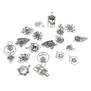 Pack of 20 Vintage Jewelry Charms Flower Pendants for DIY Jewelry Craft Xmas Gift