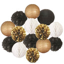 14pcs /Set Tissue Paper Flowers Pom Poms Lanterns for Wedding Party Decor