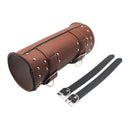 Brown PU Leather Front Fork Motorcycle 11 inch Tool Bag Organiser Pouch for Harley