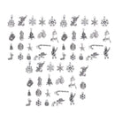 50 Pcs Mixed Shape Charms Christmas Series Antique Tibetan Silver Plated Pendants Making DIY Handmade Jewelry Making Supplies