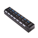 High Speed 7 Port USB Hub 3.0 Multi Hub Power Expansion For PC Laptop