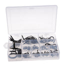 90Pcs Sea Boat Fishing Rod Guides Top Tips Pole Rod Eye Rings with Clear Box
