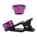 3in1 Macro+Wide Angle+Fisheye+Clip+Carrying Bag Camera Photo lens for iPhone Sumsung Purple