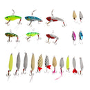 22pcs Bass CrankBait Hook Minnow Spoon Baits Tackle VIB Metal Fishing Lures