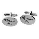 Grooms Son Wedding Gifts Shirt Cufflinks Oval Silver Cuff Links Accessories