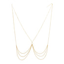 Gold Tone Bikini Bra Top Body Chest Link Chain Harness Bra Necklace Summer Beach Body Jewelry