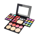 Professional 39 Color Eyeshadow Palette Kit Foundation Powder Blusher Cosmetic Lipstick Set with Makeup Puff Eyeshadow Brushes
