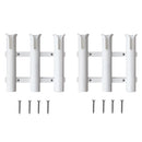2 Pieces 3 Pole/Tube Vertical Side Mount Deep Sea Fishing Kayak Yacht Marine Boat Fishing Rod Holder with Tools Pliers Accessories Sockets + 8 Pieces Screws