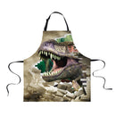 Women Men Fashionable Animal Cooking Craft Bar Adjustable Neck Strap Apron Waiter Chefs Kitchen Bib Dinosaur Print Design