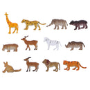 Set of 12 Wild Zoo Animal Model Figure Toys Kids Party Bag Filler Loot Favours