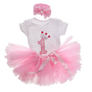 Cute Elegant Baby Girls Romper Bodysuit Playsuit Tutu Skirt Princess Outfit 1st Birthday Party Supplies S