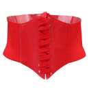 Women Lady Fashion Wide Elastic Buckle Stretch Corset Waistband Waist Shaping Belt Red
