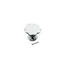 Set Of Vintage Style Ceramic Orchid Cabinet Door Pull Knob Cupboard Closet Drawer Pull Handle With Screw White