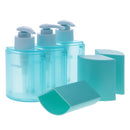 Portable 3 Pieces Press Pump Reusable Travel Size Bottles Set Makeup 288ml Blue