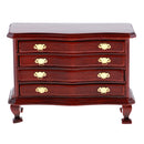 Handcrafts 1/12 Annatto Wooden 4-Drawer Cabinet Furniture for Dollhouse Room Item Accessory