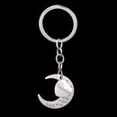 Stylish Silver Family Name Moon & Heart Key Ring Chain Keyring Xmas Gifts--grandma