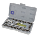 Set of 40Pcs 3/8" 1/4" Drive Metric Ratchet Socket Wrench Mould Bit Repair Tool Set
