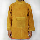 Heavy Duty Leather Welding Work Apron with Long Sleeves Heat Resistant & Flame Resistant BBQ Apron, Adjustable, Yellow