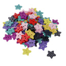 100 Pieces Star Shaped Polka Dots Wood Buttons 2 Holes DIY Sewing Embellishments