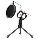 Microphone Isolation Shield Studio Mic Sound Absorbing Foam Panel for Condenser Microphone Black