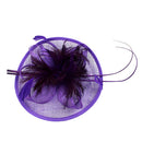 Women Girls Party Charms Bridal Fascinator Hairclip Wedding Headpiece Feather Hairpin Hair Decor Accessory Purple