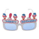 Theme Happy Birthday Ice-cream Shape Eye Glasses Fancy Dress Costume Novelty for Party White