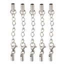 Pack of 5PCS Stainless Steel Jewelry Extenders Bracelet Lobster Clasp Cords Ends For Crafts 3.2mm