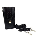 PU Leather Carrying Holder Holster Case with Adjustable Shoulder Strap for Yaesu ICOM Kenwood Two Way Radios