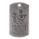 10Pcs Square Aquarius Pendant Horoscope Zodiac Sign Charms Jewelry DIY Making