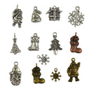 24pcs Mixed Tibetan Vintage Christmas Santa Claus Snowman Tree DIY Jewelry Making Charms Pendants