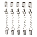 Pack of 5PCS Stainless Steel Jewelry Extenders Bracelet Lobster Clasp Cords Ends For Crafts 5mm