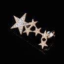 1pc Fashion Shiny Crystal Women Stars Right Ear Clip Clamp Earrings Ear Cuff for Women Gold