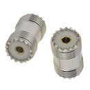 2Pcs S0-239 UHF Female to Female Barrel Connector Coax Adapter Joins together two UHF Male PL-259 cables