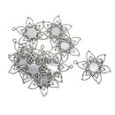 10 Pieces Filigree Flower Blank Cabochon Bezel Settings DIY Pendants Base for Jewelry Making 10mm