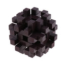 Challenge Yourself - Wooden Brain Teaser Kong Ming Lock Burr Puzzle Intelligence Game Kids/Adults Toy Â–Black
