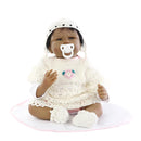 Real Touch Soft Silicone 22inch African American Reborn Doll Newborn Baby Doll Child Sleeping/Appease Toy Kids Wear Model Doll