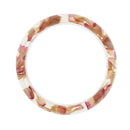 Vintage Clear Lucite Bracelet Handmade Red Real Flower Bangle