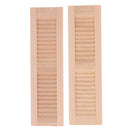 Set of 2pcs Handmade 1/12 Dollhouse Wooden Shutters DIY Window Furniture Accessories