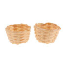 2pcs 1/12 Dollhouse Miniature Fruits and Vegetables Bamboo Baskets Home Ornament Supply