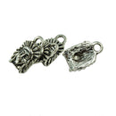40 Pieces Tibetan Silver North American Chief Head Pendant Charm Findings