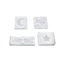 4 Pieces Silicone Pendant DIY Molds For Resin Jewelry Making Moon/Kitten/Wing/Star