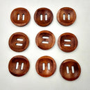Pack of 25 Coffee Round 2 Holes Wood Sewing Buttons 30mm Craft Clothes DIY Scrapbook